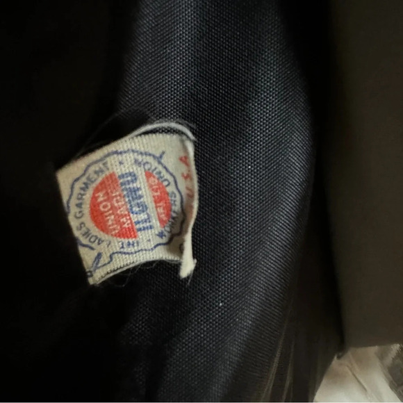 vintage: 60s 70s Houndstooth Black & White Wool Coat w Black Trimmed Edge - Picture 9 of 13